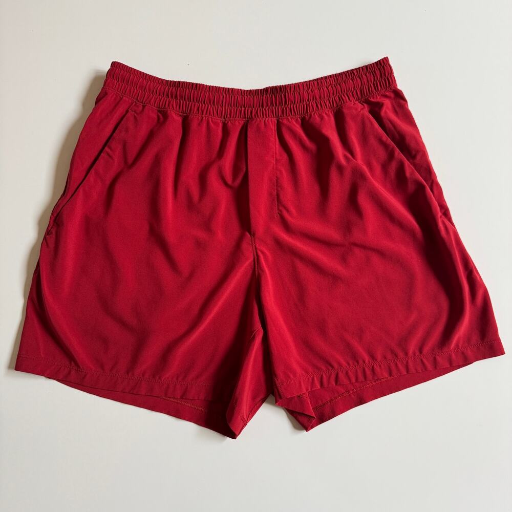 Lululemon Pace Breaker Linerless Short Workout Large M7AQES Terra Orange Red EUC - Picture 8 of 16